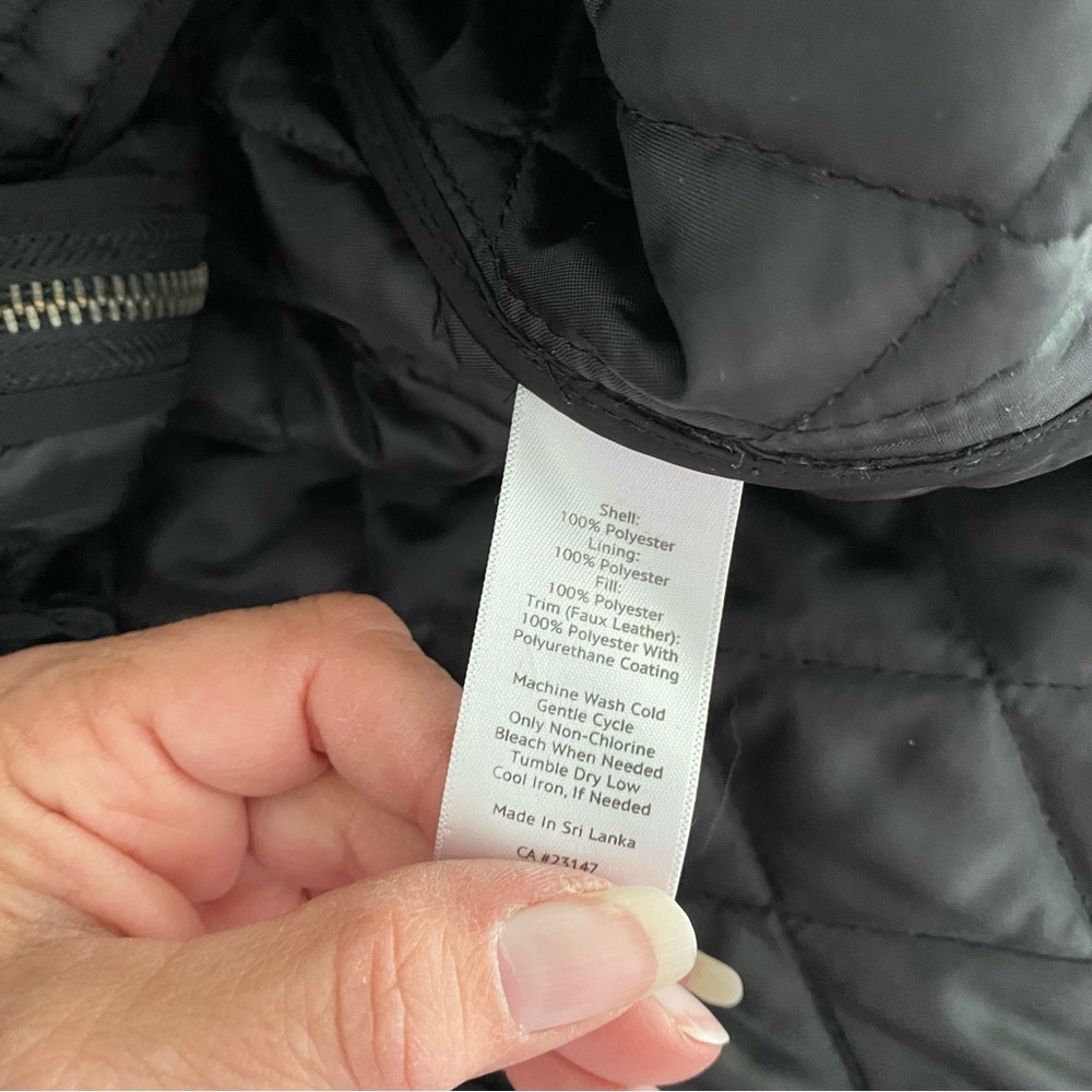 NWOT Talbots Black quilted jacket Full zip SZ L - Picture 6 of 15